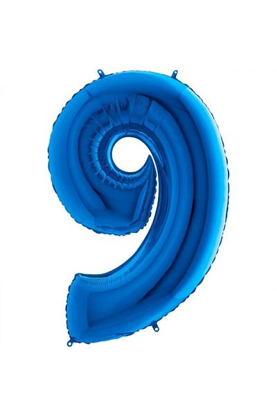 parti sürprizi Foil Balloon Number 9 Blue 100 Cm