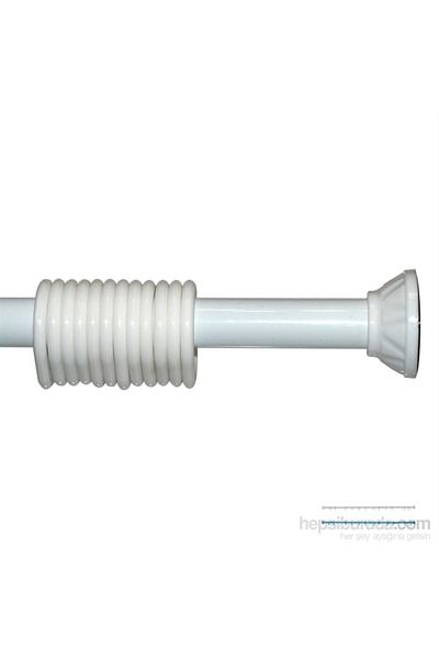 Zethome Σωλήνας κουρτίνας μπάνιου ντους 120cm-200cm Λευκός σωλήνας κουρτίνας μπάνιου Μεταλλικός ιμάντας κουρτινών