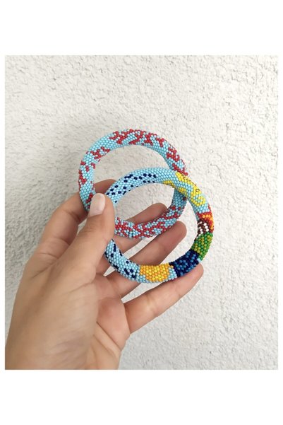 Pötikare Butik Atölye Handmade Sea Themed Knitted Bead Bracelet 2 pcs