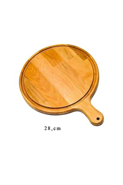 livabord 28cm Pizza Cut Wooden Presentation Plate - With Handle Lbsplpz28