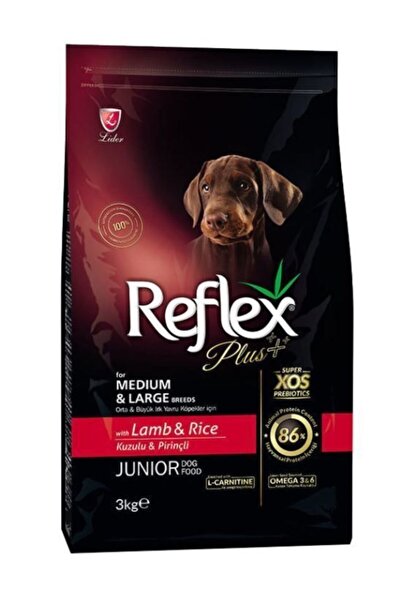 Reflex Plus Junior Kuzu Etli Ve Pirinçli Orta Ve Büyük Irk Yavru Köpek Maması...