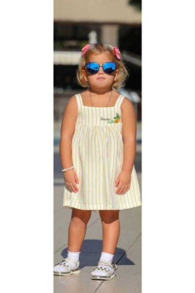 ESCABEL GİRL Escabel Girls 379 Rochie cu dungi muștar