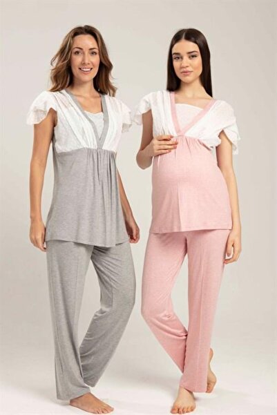 Bone Club 5214 Powder Pregnant Maternity Pajamas Tk
