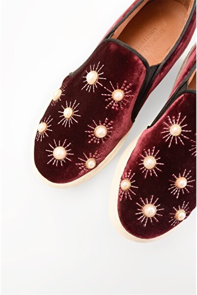 Shoes & More Bordo Kadife Tess Spor Ayakkabı