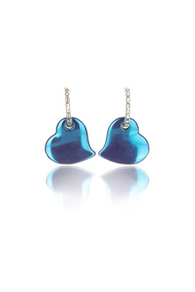 Leerybee Neon Blue Antiallergic Heart Earrings
