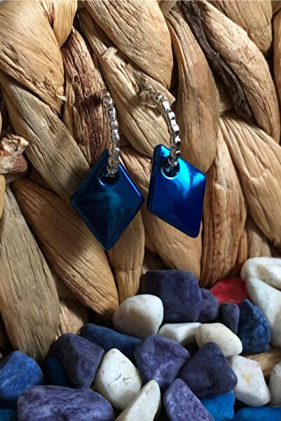 Leerybee Neon Blue Antiallergic Tile Earrings