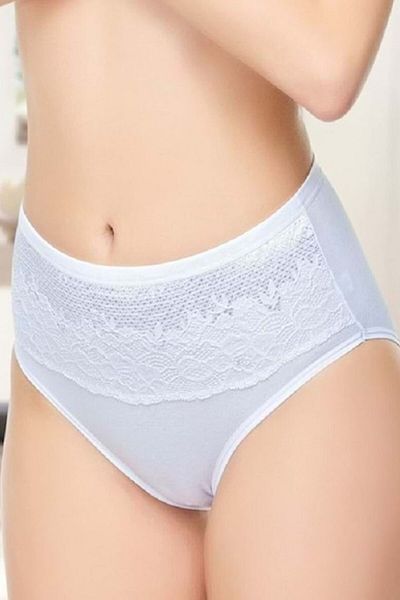 Belinay Set de 4 chiloți modal cu dantelă albă brodate - 0193