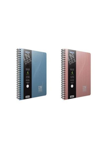 Gıpta Index Spiraled Metallic Hard Cover Notebook 17x24 Cm - Striped - Pack of 2