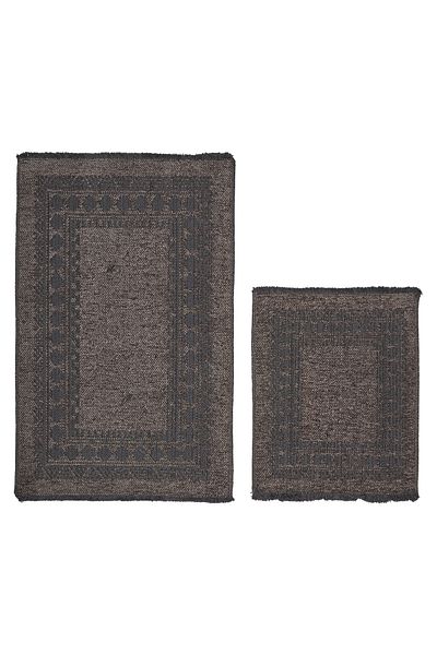 ALANUR Σετ Τουαλέτας 2 τεμαχίων Μπάνιου Υφαντό Venice Chenille Antique Γκρι