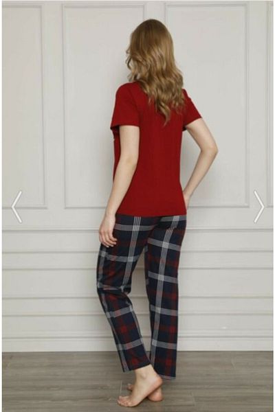 Pijamoni Pijmani Women's Short Sleeve Long Leg Paired Pajama Set