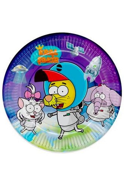 Kikajoy Kral Şakir In Space Cardboard Plate and Napkin Set of 2