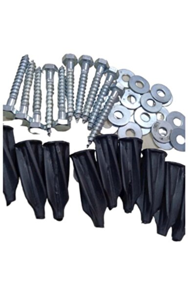 Universal Klima Gaz Beton Dübel Siyah Takım( Civata-pul-pls) 50 Adet