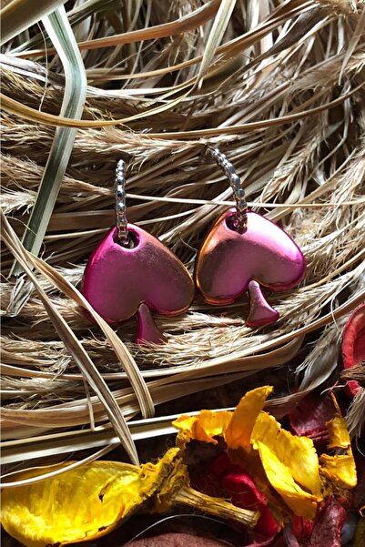 Leerybee Neon Fuchsia Yellow Mixed Color Antiallergic Spade Earrings