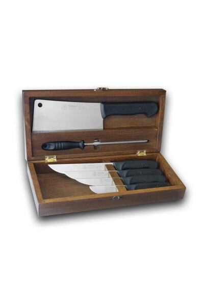 Sürbisa Siyah Kaymaz Saplı Bıçak Masat Seti