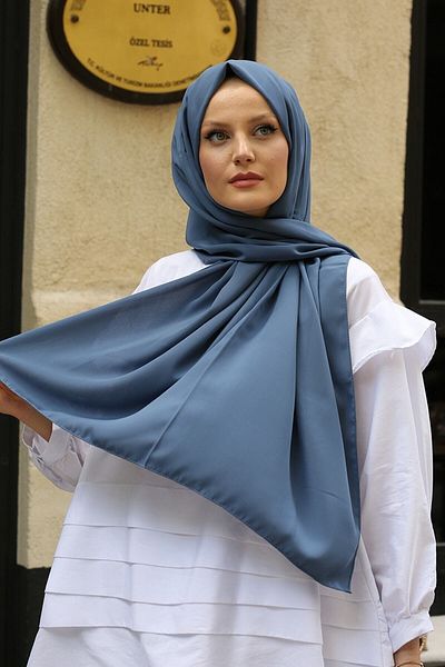 NEWSTORE Γυναικείο μπλε μεταξωτό σάλι Medina