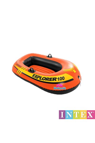hediyecik Inflatable Explorer 100 Pool And Sea Boat Set 147x84x36 Cm Snorkel And Pump Gift