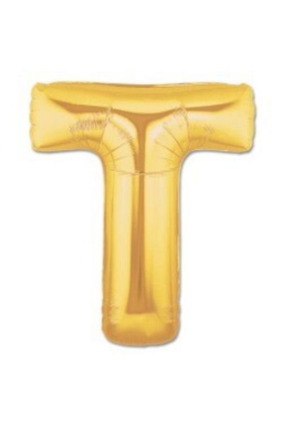 parti sürprizi Foil Balloon Letter T Gold Color 100 Cm
