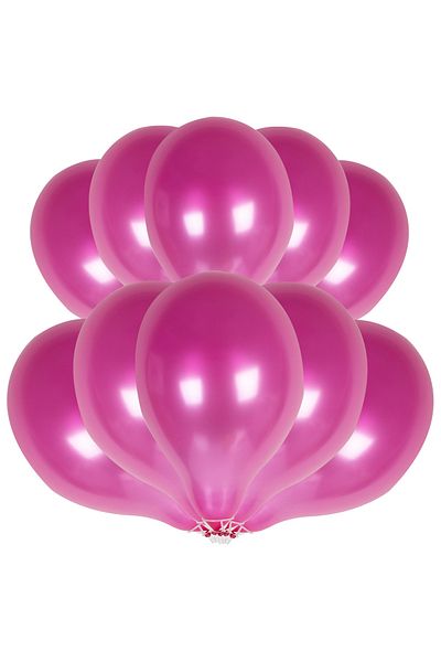 Kına Atölyesi Metallic Shiny Balloon 10 Pieces Fuchsia
