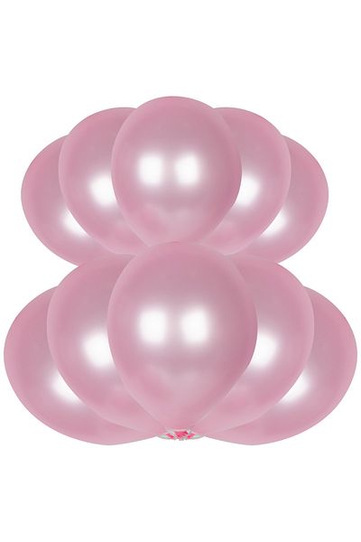 Kına Atölyesi Metallic Shiny Balloon 10 Pieces Pink