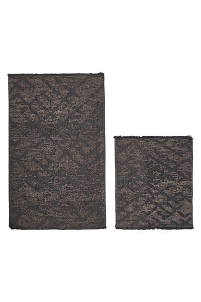 ALANUR Milano Chenille Woven Antique Μπάνιο 2 τεμαχίων Σετ Τουαλέτας Γκρι