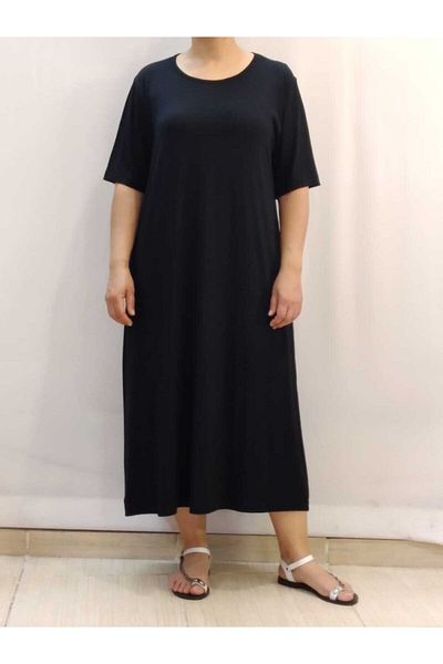 Mertcan Butik Short Sleeve Black Dress