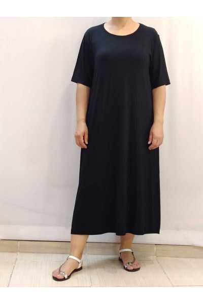 Mertcan Butik Short Sleeve Black Dress