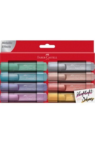 Faber Castell هايلايتر من فابر كاستل، لون معدني - مجموعة من 8 قطع