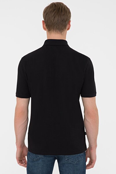 Pierre Cardin Μαύρο μπλουζάκι με κανονική εφαρμογή Basic Polo λαιμόκοψη