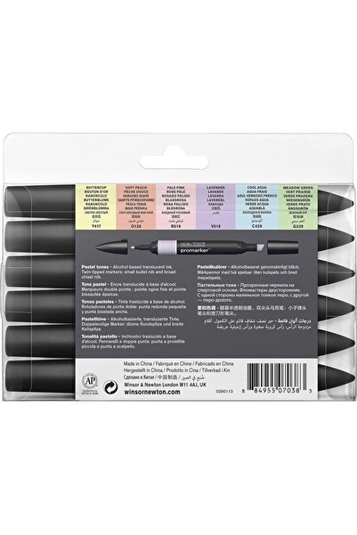 Winsor Newton Winsor & Newton Promarker Set of 6 Pastel Tones