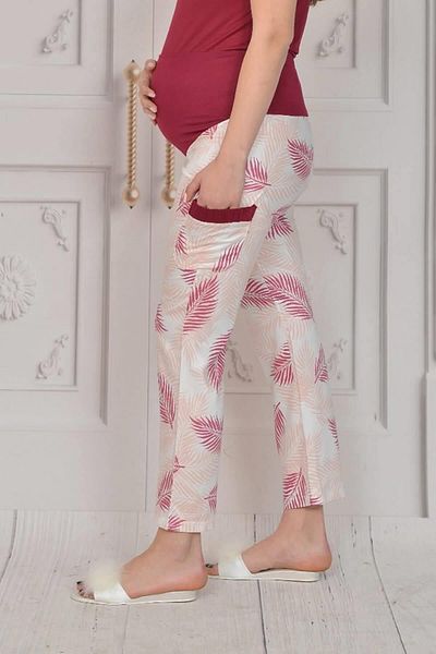 Espuar Women's Burgundy Viscose Comfortable Fabric One Piece Maternity Trousers 11009