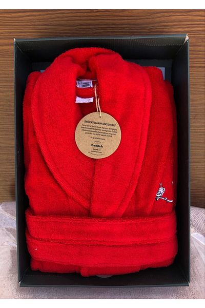 Özdilek Unisex Red Bathrobe Size L