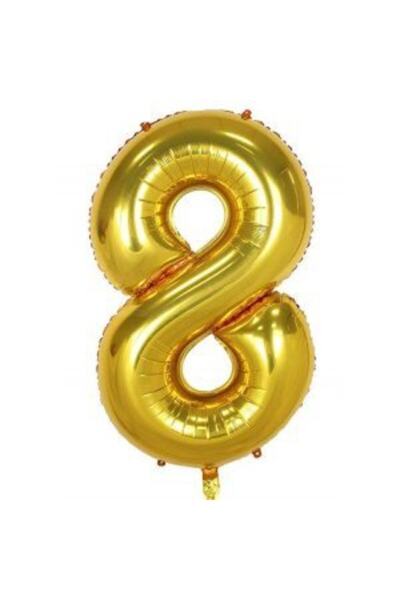 parti sürprizi بالون فويل عدد 8 لون ذهبي 100 سم