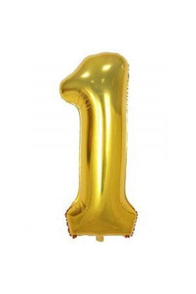 parti sürprizi Foil Balloon 1 Number Gold Color 100 Cm