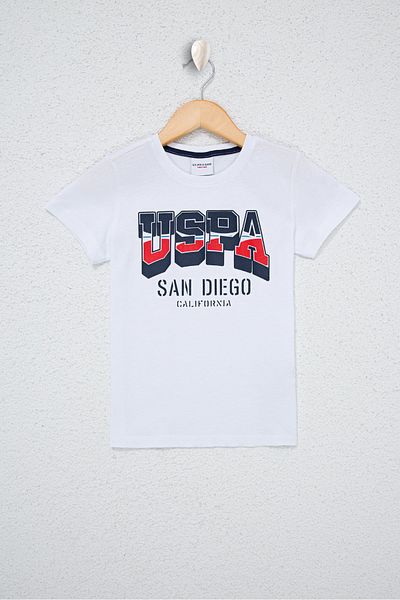 U.S. Polo Assn. Λευκό αγορίστικο T-Shirt