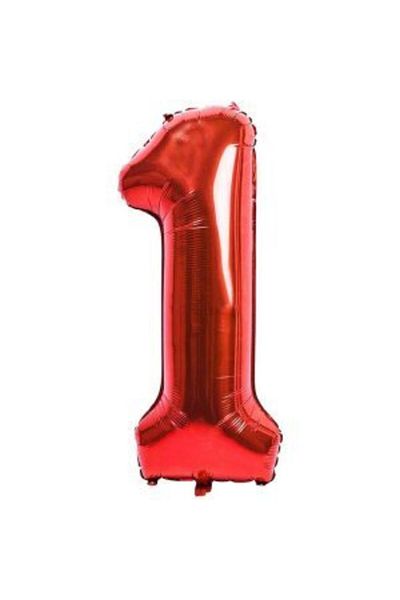 parti sürprizi Red 1 Number Foil Balloon 100 Cm