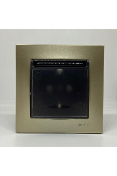 ELBİ Zena Covered Grounded Socket Frame Black Titanium