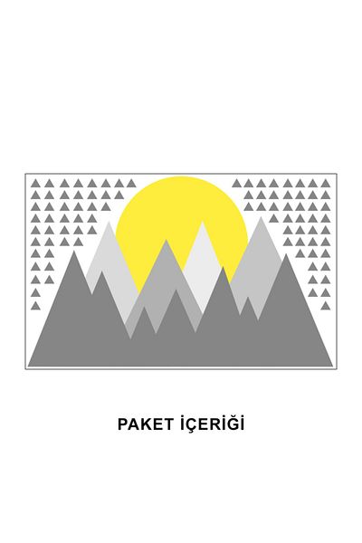Tilki Dünyası Mountains And Sun Triangle Polka Dots Wall Sticker