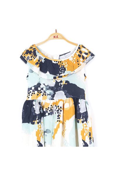 nk kids Girl's Yellow Batik Gilet