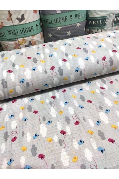 Wella Home Colorful Birds Muslin Fabric 160 Cm Width