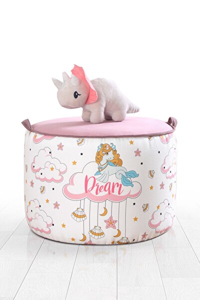 Lorencehome Lodie Çocuk Puf - Pembe