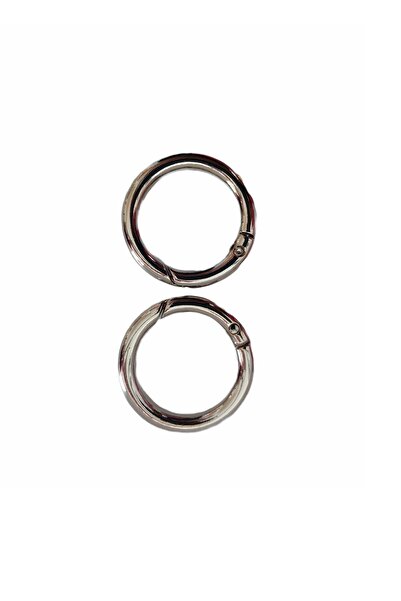 Masal Örgü Evi حلقة زنبركية فضية اللون مقاس 2.5 سم لحقيبة الحياكة