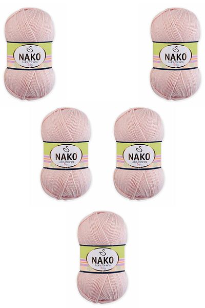 NAKO Πλεκτό χειρός Luxury Minnoş Twine - 1479 Light Powder, 5 Συσκευασία 5x100gr