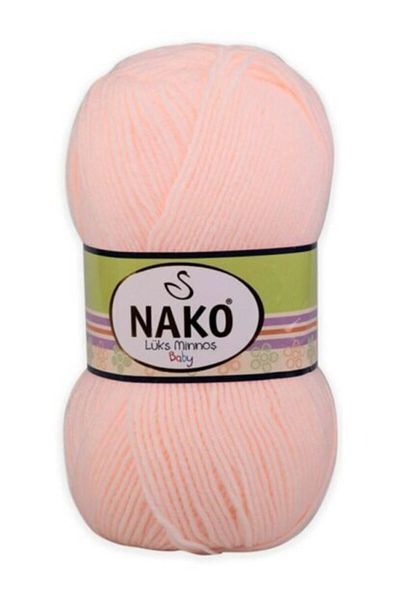 NAKO Luxury Minnoş Hand Knitting Yarn 99054 Open Yavruağzı Set of 5 (with Thread and Button Gift)