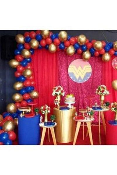 MERİ PARTİ Chrome Gold Metallic Blue Metallic Red Balloon Concept Balloon Chain