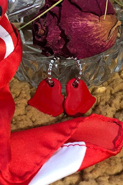 Leerybee النيون الأحمر أقراط القلب مضاد الأرجية