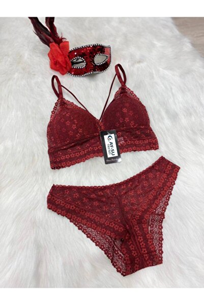 AYSU Γυναικείο Σετ Μπραλέτ Χωρίς Ενίσχυση σε Βουργουνδί