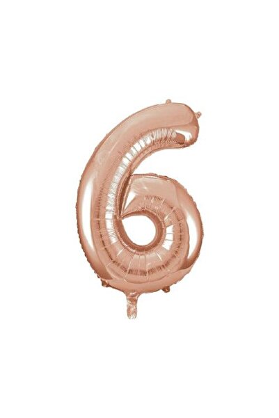 Happyland 6 أرقام بالون من رقائق الذهب الوردي 100 سم