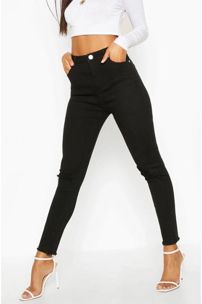 Terranova Blugi negri cu talie foarte înaltă Kiev Simsiyah (solmaz) Slim Fit