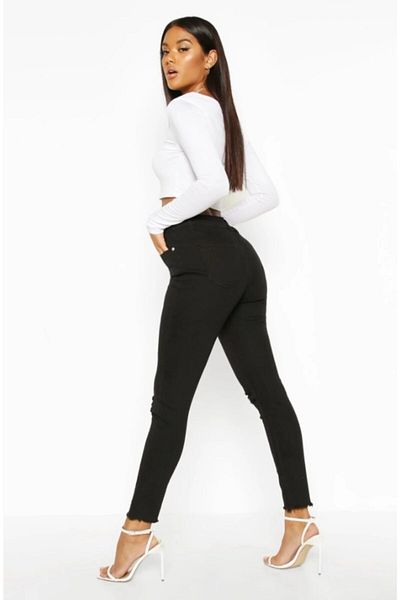 Terranova Blugi negri cu talie foarte înaltă Kiev Simsiyah (solmaz) Slim Fit
