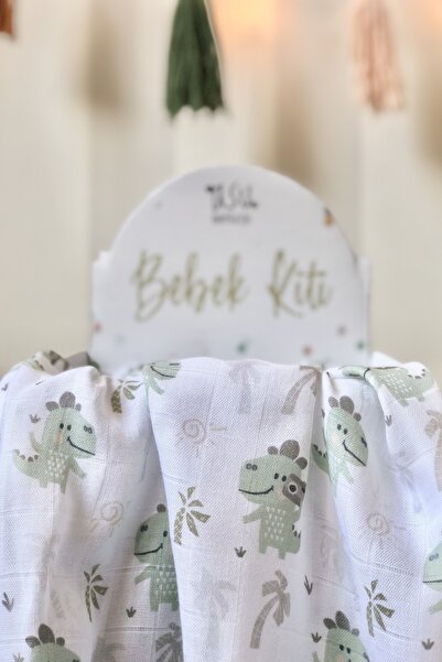 Asu Baby&Kids ترافيلر دينو قطن موسلين عضوي من الخيزران 80x120 سم